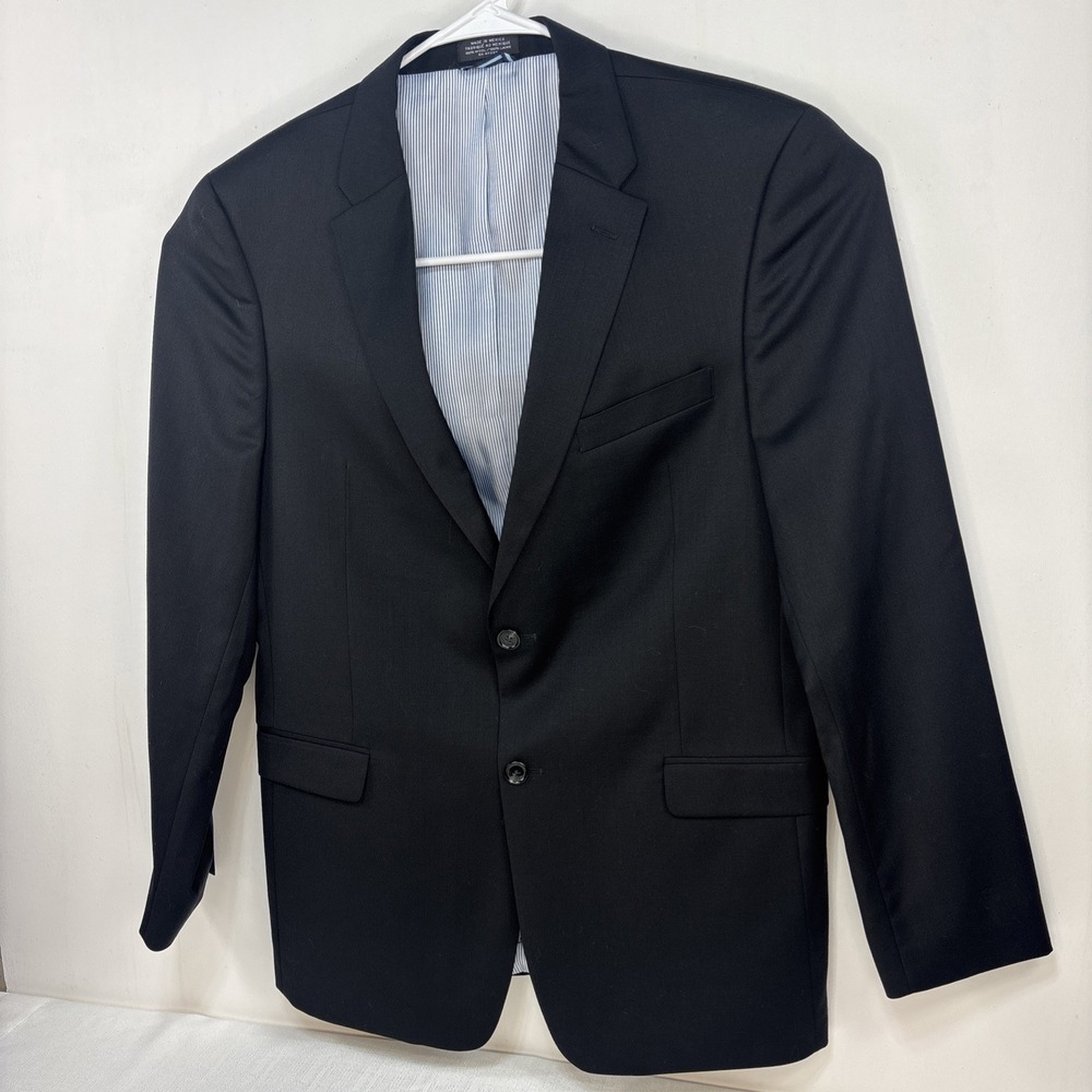 Tommy Hilfiger Suit Jacket Mens Size 42L Black 100% Wool Spirts Coat Blazer‎ - Picture 3 of 12
